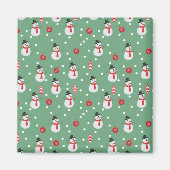 Schneemänner und Weihnachtsschmuck Magnet (Vorne)