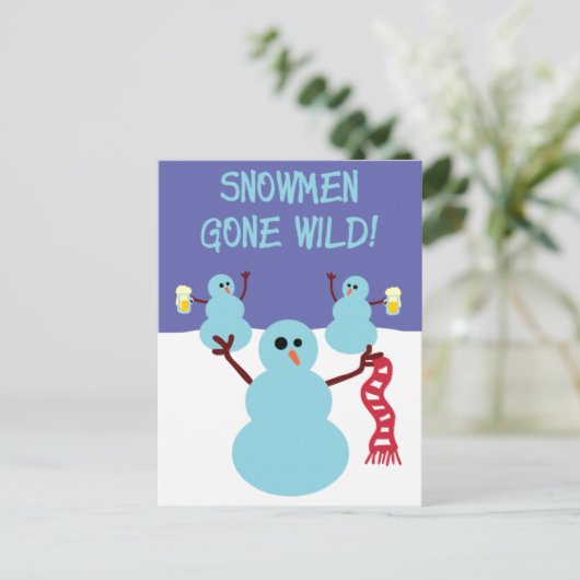 Schneemänner verschwanden. postkarte (Stehend Vorderseite)