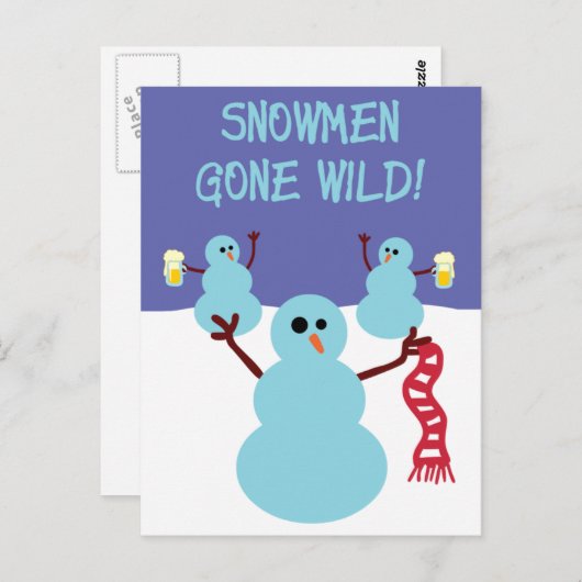 Schneemänner verschwanden. postkarte (Vorne/Hinten)