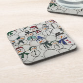 Schneemänner Weihnachten Schmuckhandgemälde Schnee Getränkeuntersetzer (Linke Seite)