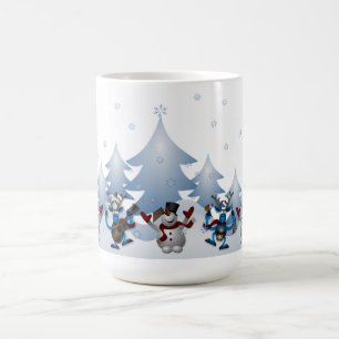 Schneemänner, Weihnachtsbäume und Schnee Verwandlungstasse