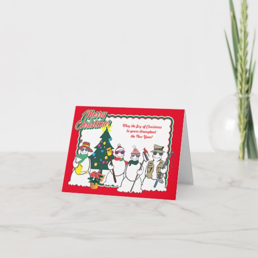 Schneemänner Weihnachtskarte 15 Feiertagskarte (Vorderseite)