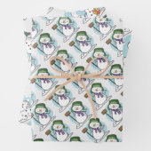 Schneemänner Weihnachtswrapping Paper Sheets Geschenkpapier Set (Beispiel)