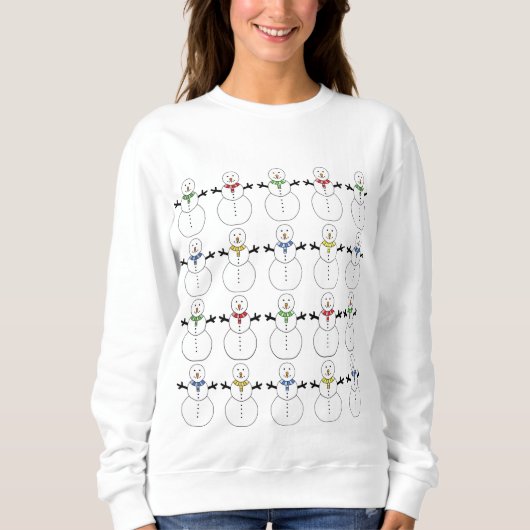 Schneemänner Zurück und Front Uggi Weihnachtssüßer Sweatshirt (Vorderseite)