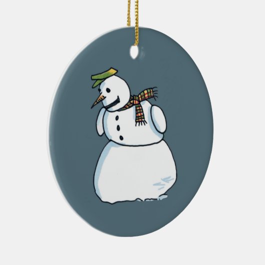 Schneemannsblauer Keramik Ornament (Rechts)