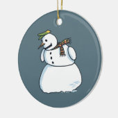Schneemannsblauer Keramik Ornament (Links)