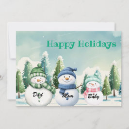 Schneemannsfamilie für glückliche Ferien personali Ankündigung