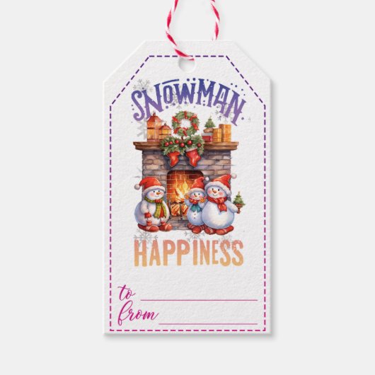 Schneemannsgeschenk Geschenkanhänger (Vorderseite)