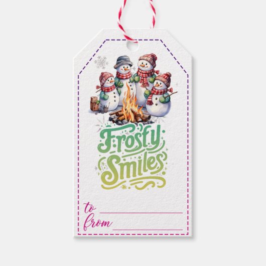 Schneemannsgeschenke Geschenkanhänger (Vorderseite)