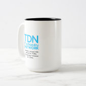 Schneemannskarte Zweifarbige Tasse (Vorderseite Links)