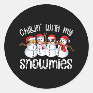 Schneemannskiller mit meinen Schneemassen, hässlic Runder Aufkleber