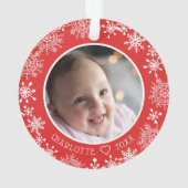 Schneemannsschneeflocken des ersten Weihnachtsjubi Ornament (Rückseite)