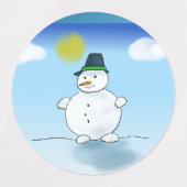 Schneemannsticker Etiketten (Design 2)
