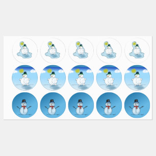 Schneemannsticker Etiketten
