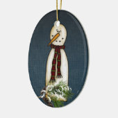 Schneemannverzierung Keramik Ornament (Links)