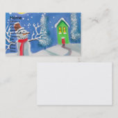 Schneemannwinterszenen-Volkskunstmalerei Visitenkarte (Vorne/Hinten)