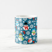 Schneemans & Schneeflocken Nahtloses Muster Kaffeetasse (Mittel)