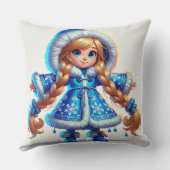 Schneemaschine in Blue Coat Kissen (Rückseite)