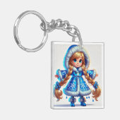 Schneemaschine in Blue Coat Schlüsselanhänger (Vorderseite links)