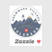 Schneemasse Colorado Flag Retro Sunset Ski Souveni Aufkleber (Blatt)