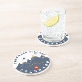 Schneemasse Colorado Flag Retro Sunset Ski Souveni Getränkeuntersetzer (Seite)