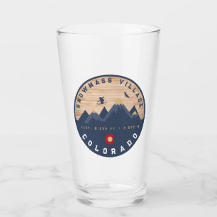 Schneemasse Colorado Flag Retro Sunset Ski Souveni Glas