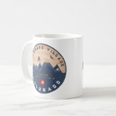 Schneemasse Colorado Flag Retro Sunset Ski Souveni Kaffeetasse (Vorderseite Links)