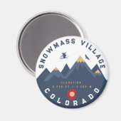 Schneemasse Colorado Flag Retro Sunset Ski Souveni Magnet (Vorderseite/Rückseite)