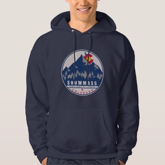 Schneemasse Colorado Retro Sunset Ski Souvenirs Hoodie (Vorderseite)
