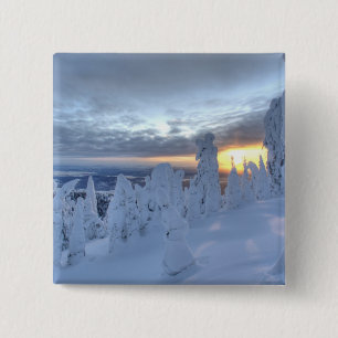 Schneemassen bei Sonnenuntergang im Pfahlfisch-Geb Button