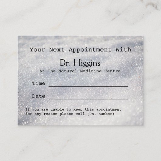 Schneemedizinische Zahnmedizin usw. Ernennung Terminkarte (Vorderseite)