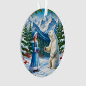 Schneemeister mit festlicher Dekoration und Eisbär (Vorderseite)