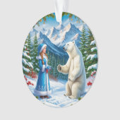 Schneemeister mit festlicher Dekoration und Eisbär (Vorderseite)