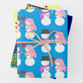 Schneemenschen, Weihnachtsbaum, Kinder & Liebe: Geschenkpapier Set (Beispiel)