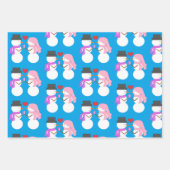 Schneemenschen, Weihnachtsbaum, Kinder & Liebe: Geschenkpapier Set (Vorderseite)