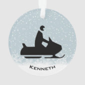 Schneemobil-Acrylschmuck Ornament (Rückseite)