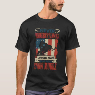 Schneemobil alter Mann Winter Motor Schlitten Schn T-Shirt