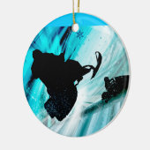 Schneemobil auf Icy Trails Keramik Ornament (Links)