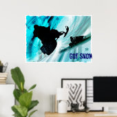 Schneemobil auf Icy Trails Poster (Heimbüro)