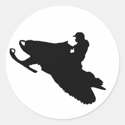 Schneemobil-Aufkleber Runder Aufkleber (Vorderseite)