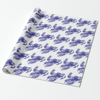 Schneemobil aus Blue Camouflage Geschenkpapier