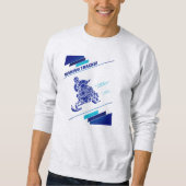 Schneemobil-blaue Wintersport-T - Shirt (Vorderseite)