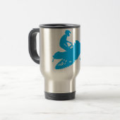 Schneemobil/Blauer Schlitten Reisebecher (Vorderseite Links)