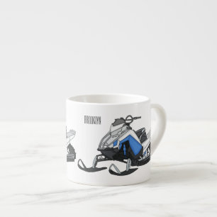 Schneemobil Cartoon-Illustration Espressotasse