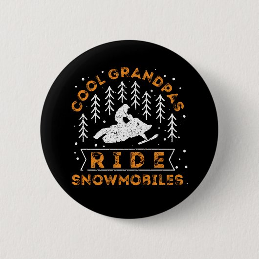 Schneemobil - Coole Grandpas-Fahrt Schneemobile Button (Vorderseite)