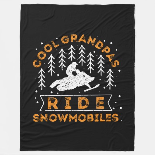 Schneemobil - Coole Grandpas-Fahrt Schneemobile Fleecedecke (Vorderseite)