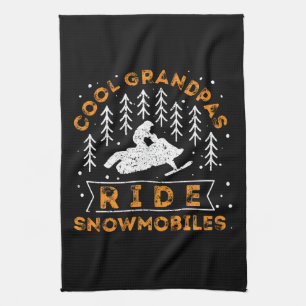 Schneemobil - Coole Grandpas-Fahrt Schneemobile Geschirrtuch