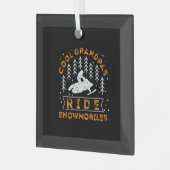 Schneemobil - Coole Grandpas-Fahrt Schneemobile Ornament Aus Glas (Vorderseite links)