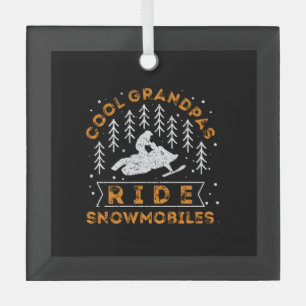 Schneemobil - Coole Grandpas-Fahrt Schneemobile Ornament Aus Glas