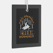 Schneemobil - Coole Grandpas-Fahrt Schneemobile Ornament Aus Glas (Vorderseite Rechts)